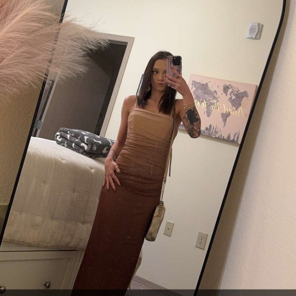 Commense Faded Brown Midi Dress